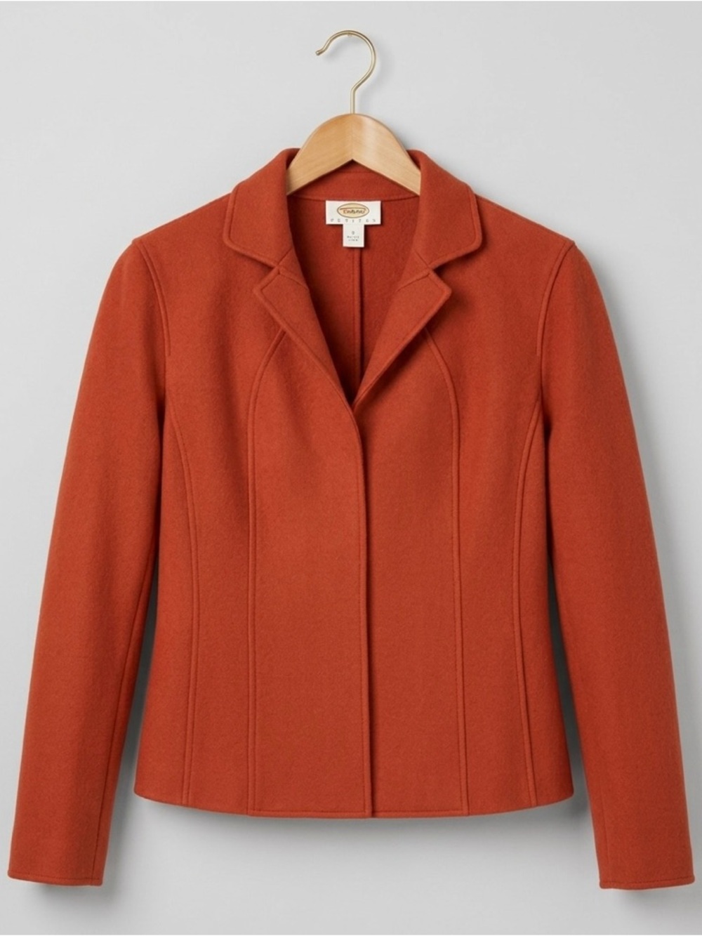 Talbots Burnt Orange Colored 100% Wool Blazer-Size 8